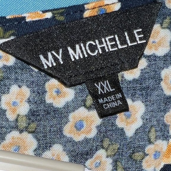 My Michelle Lightweight Summer Linen Floral Dress XXL (fits more like a LG/XLG) - Picture 4 of 4